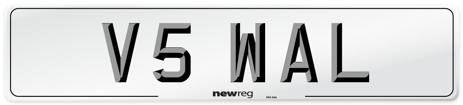 V5 WAL Number Plate from New Reg